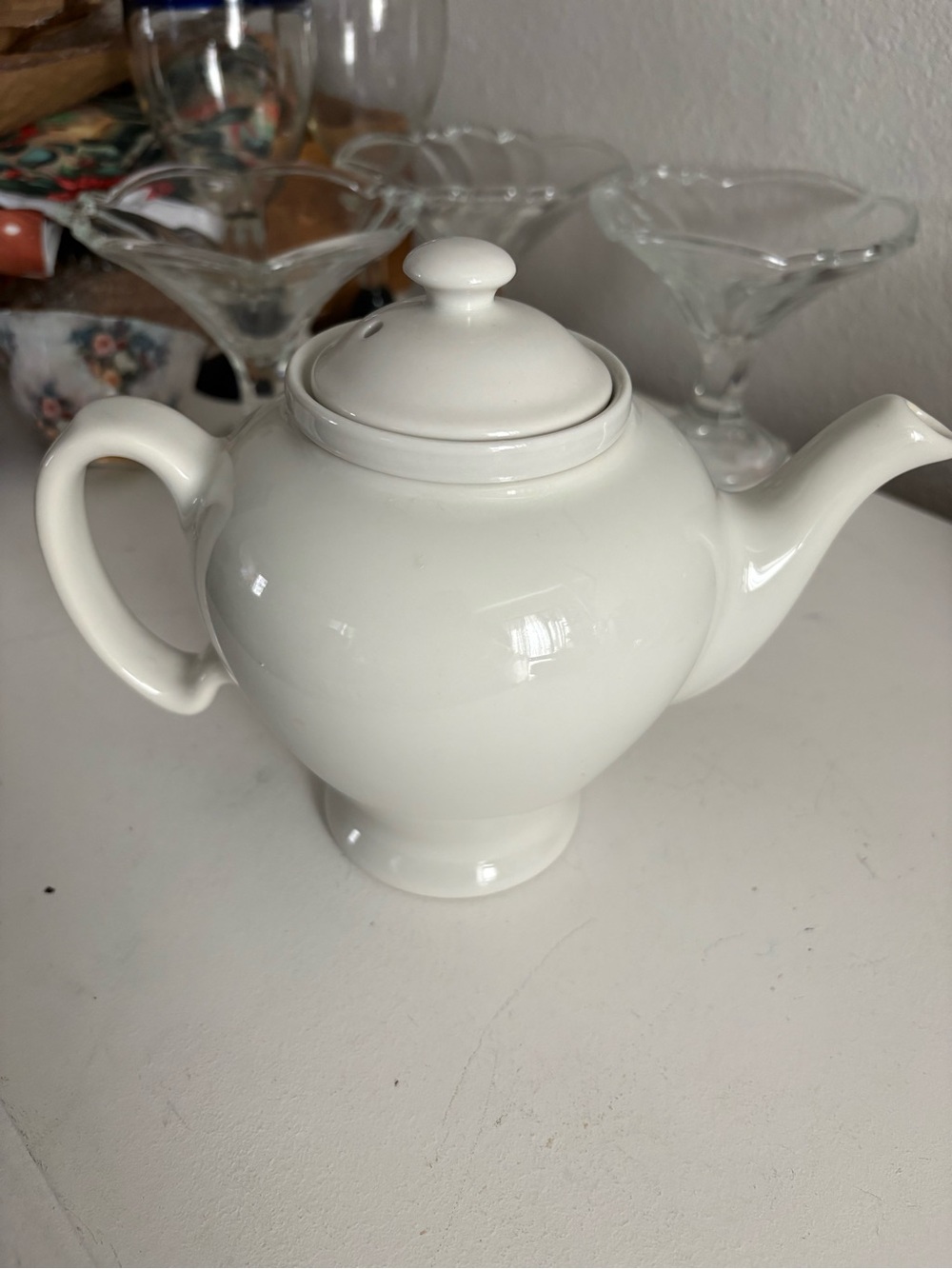 1930’s Vintage McCormick Tea Baltimore MD White Ceramic Teapot Lid Infuser USA